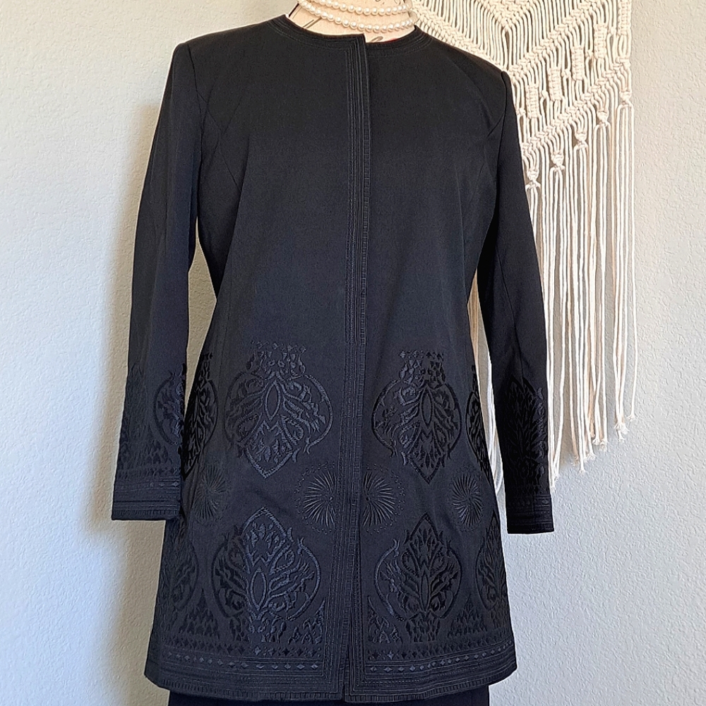 Peter Nygard Embroidered Designer Coat